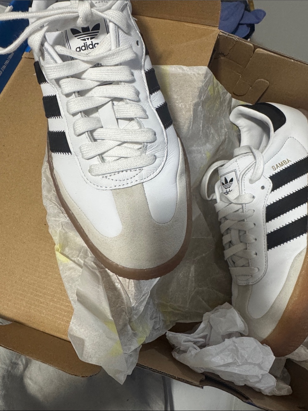 adidas Samba White Black Stripes Gum Outsole